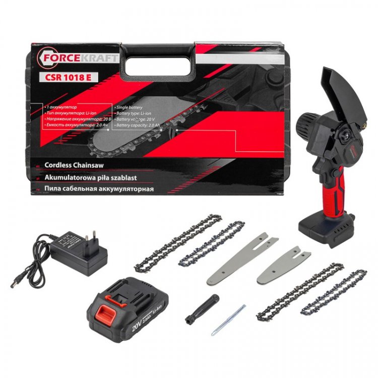 Пила цепная аккумуляторная (1 аккумулятор Li-ion 20V, 2.0Ah) Пила цепная аккумуляторная (1 аккумулятор Li-ion 20V, 2.0Ah)