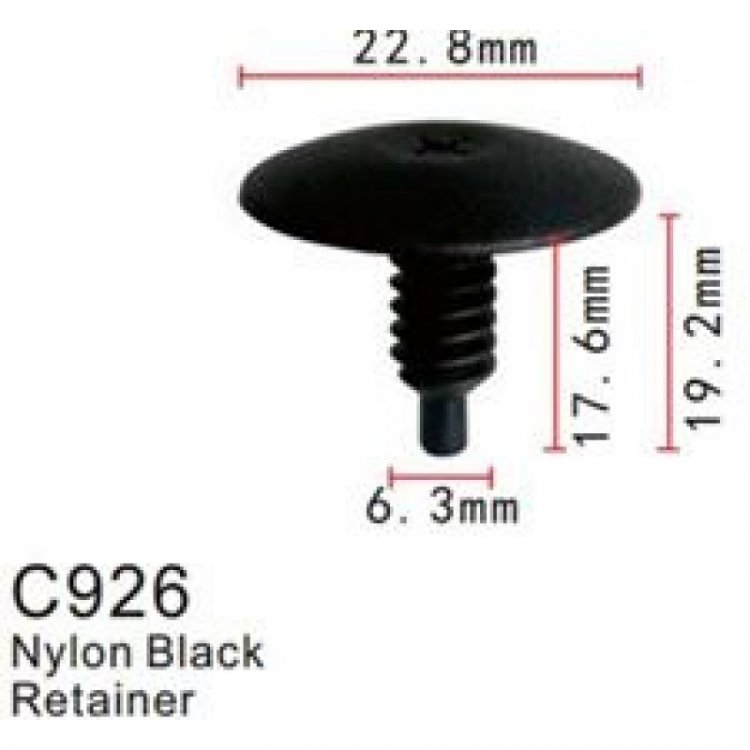 Клипса для крепления внутренней обшивки а/м Ягуар/ европейских а/м пластиковая (100шт/уп.)
