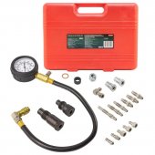 Тестер компрессии дизельного двигателя в наборе с резьбовыми адаптерами,  (0-70 bar),19пр.в кейсе.