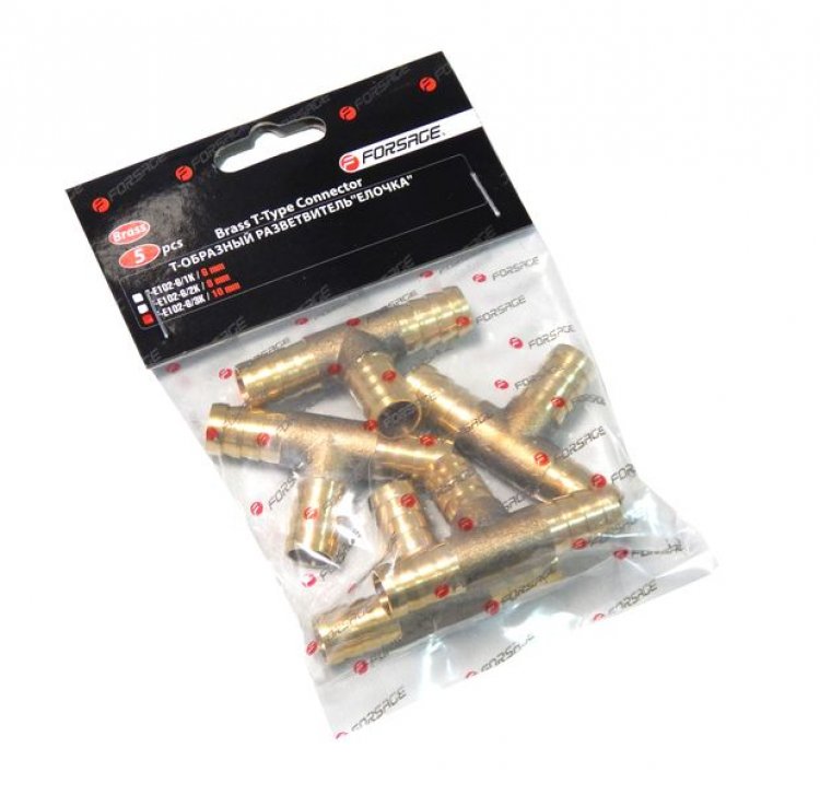 Разветвитель T-образный "елочка" 8мм, к-т 5шт Разветвитель T-образный "елочка" 8мм, к-т 5шт