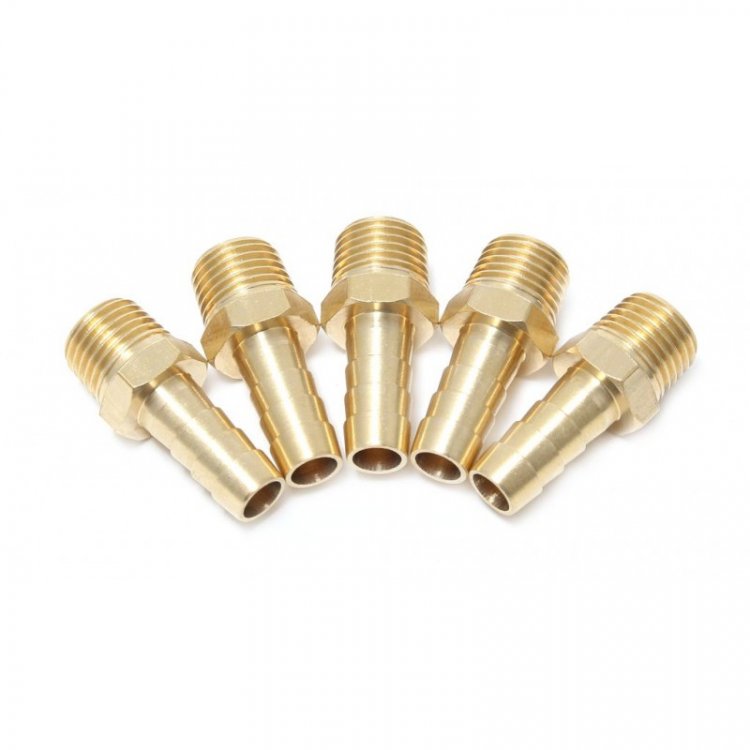 Штуцер пневматический наруж. резьба 1/4"- "елочка" 12мм, к-т 5шт. Штуцер пневматический наруж. резьба 1/4"- "елочка" 12мм, к-т 5шт.