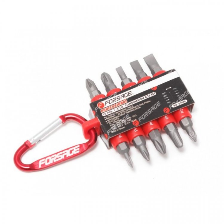 1/4" набор бит 10пр. (PH.0,1,2,3, PZ.1,2,3, SL 4, 5.5, 6.5мм - 25ммL)