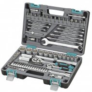 Набор инструментов 1/2, 1/4", CrV, пластиковый кейс 82 предм, Stels Набор инструментов 1/2, 1/4", CrV, пластиковый кейс 82 предм, Stels