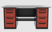 Верстак двухтумбовый 4 ящиков /4 ящиков, красный 1800*700 GAROPT, GT1800Y4Y4.red