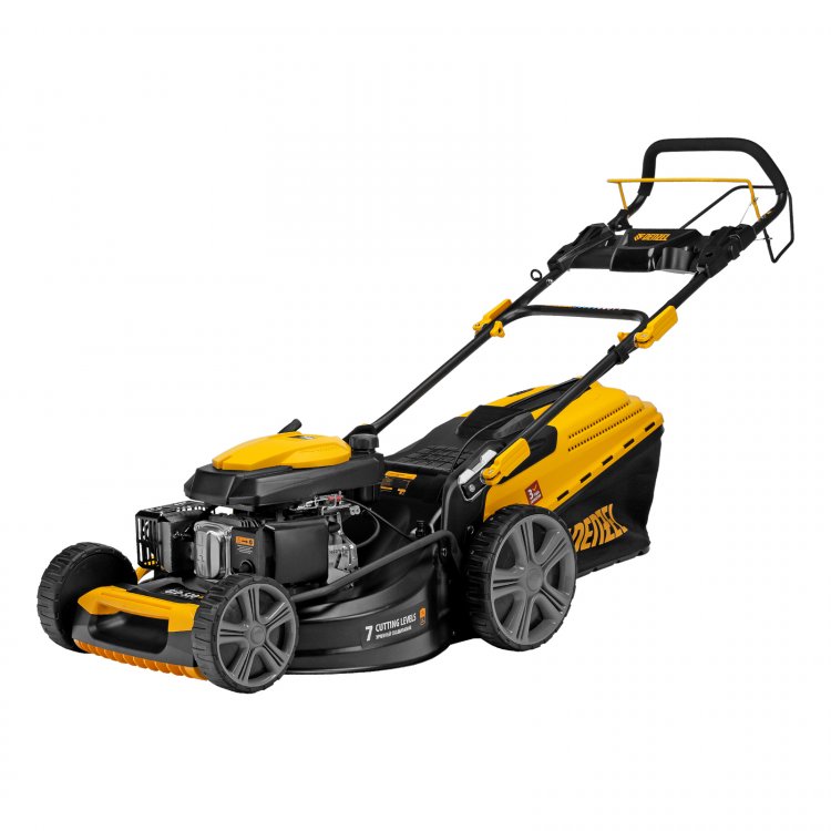 Газонокосилка бензиновая GLD-520SP, 196 куб.см., шир. 52 см,привод,7 уров.,травосб. 60 л// Denzel