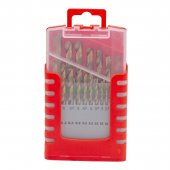 Набор сверл по металлу HSS TIN 19пр.(1-10мм, шаг 0.5мм), в пластиковом футляре