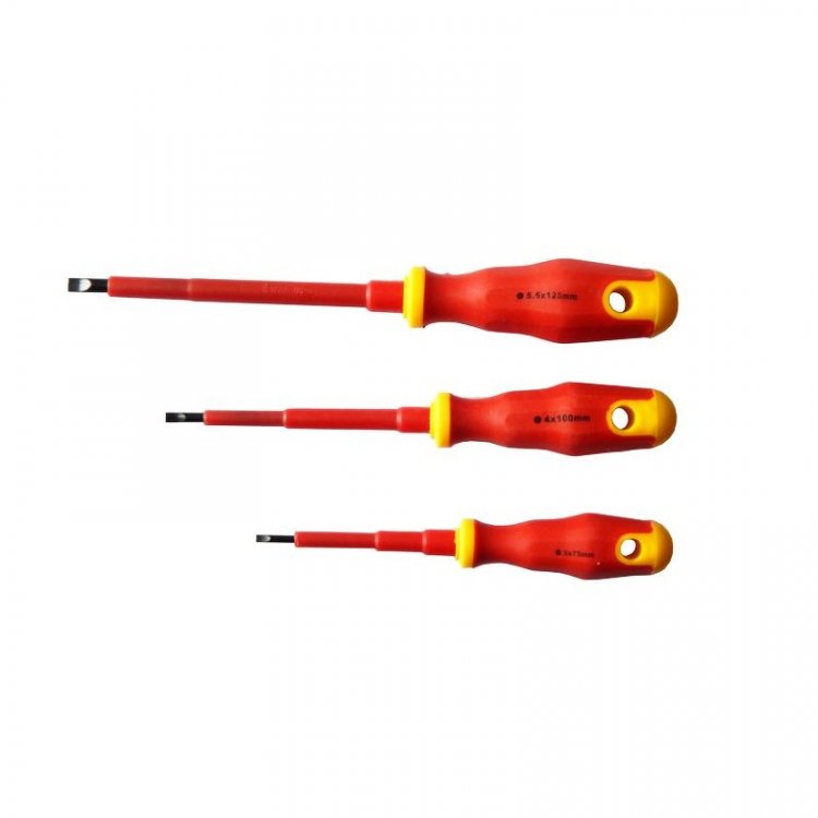 Отвертка шлицевая диэлектрическая 1000V 3x75мм