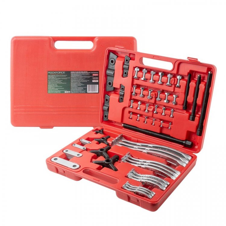 Набор съемников подшипников двух- трехзахватных, 72пр.(L:75мм, 100мм, 150мм, 200мм), в кейсе