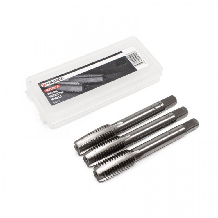 Метчик M10x1,5 (3шт),в пластиковом футляре Метчик M10x1,5 (3шт),в пластиковом футляре