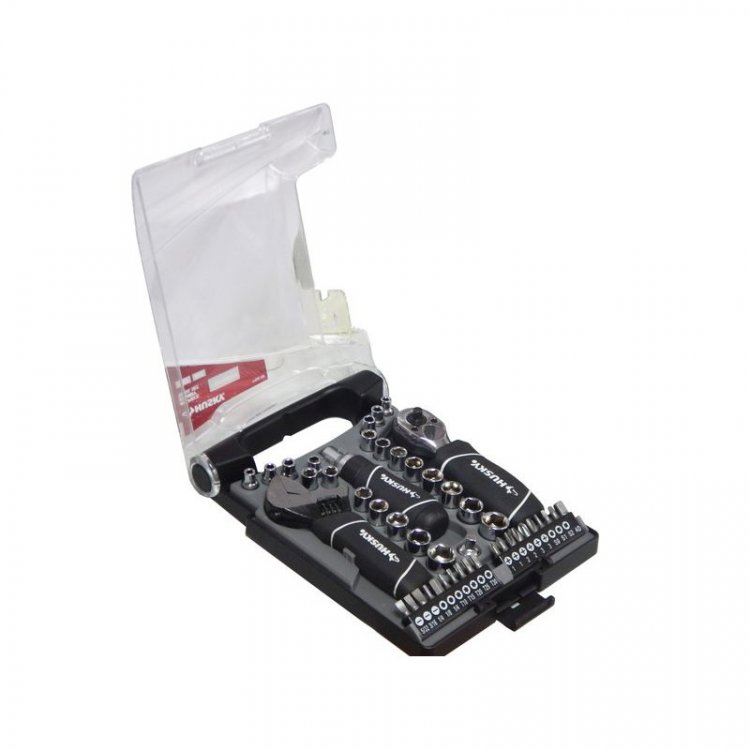 Набор инструментов 46пр.(4-14мм, 5/32,3/16,7/32,1/4,9/32,5/16,11/32,3/8,7/16,1/2,9/16;SL5/32,3/16,1/4 H1/8,1/4" T10-30 PH1х2,2х2,3х3шт;SQ0,1,2)