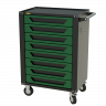 Тележка инструментальная Garopt 8 ящиков ЗЕЛЕНАЯ, центральный замок, увеличенные колеса, доводчики, GAROPT Серия "High", высота 1040мм (2)