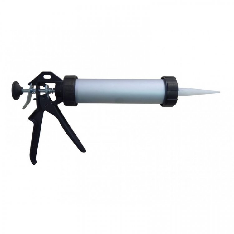 Пистолет для силикона алюминиевый 9''(туба 230х50мм, объем 310мл, пласт.наконечник 110мм)