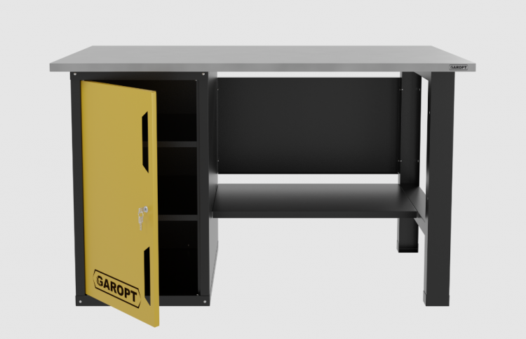 Верстак однотумбовый для слесарных работ 1400*700 GAROPT желтый, GT1400STD.yell