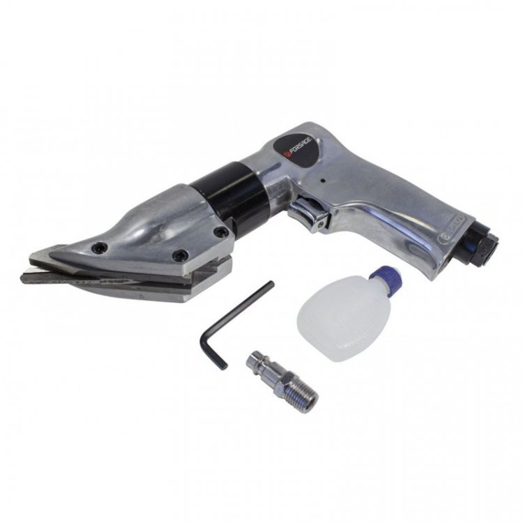 Пневмоножницы угловые (1800рез/мин, max толщина реза-1.2мм,потребление 114л/мин,6.3Bar,штуцер 1/4") Пневмоножницы угловые (1800рез/мин, max толщина реза-1.2мм,потребление 114л/мин,6.3Bar,штуцер 1/4")