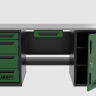 Верстак с ящиком двухтумбовый дверь/4 ящиков, зеленый 1800*700 Garopt, GT1800DY1Y4.green