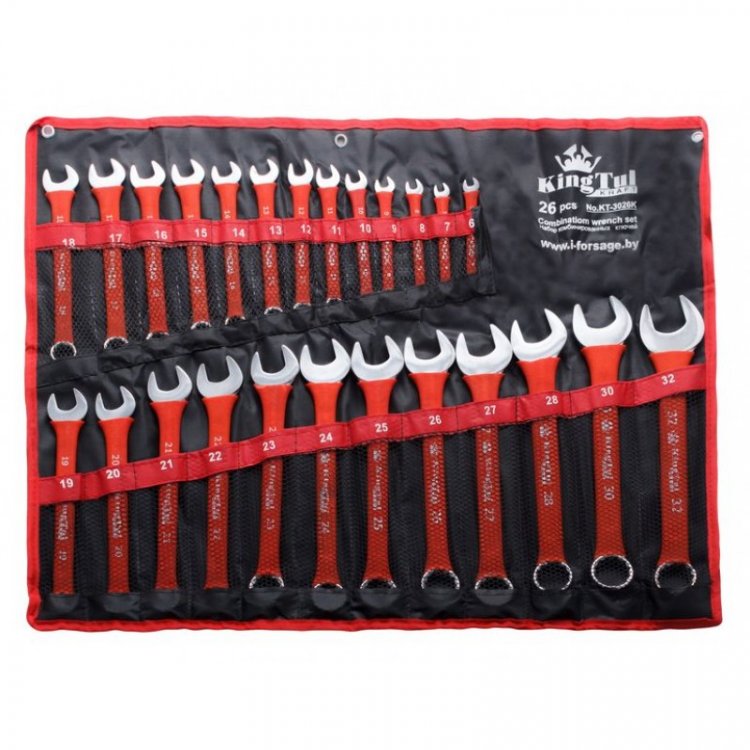 Набор ключей комбинированных 26пр. (6-28, 30, 32мм) на полотне Набор ключей комбинированных 26пр. (6-28, 30, 32мм) на полотне