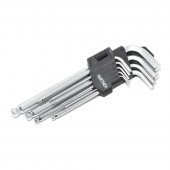 Набор ключей 6-гранных Г-образных длинных с шаром 9пр.(1,5-10мм) в пластиковом держателе