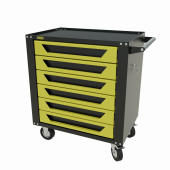 Тележка инструментальная Garopt 6 ящиков ЖЕЛТАЯ, центральный замок, увеличенные колеса, доводчики, GAROPT Серия "Standart"