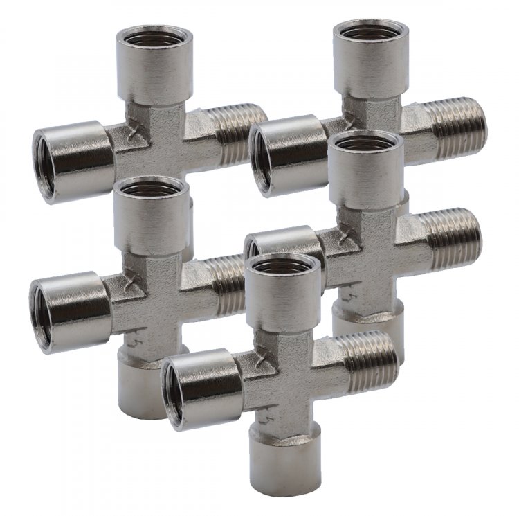 Переходник крест 3*F1/4 - M1/4, 5 шт