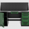Верстак двухтумбовый дверь/4 ящиков с экраном и ящиком, зеленый 1800*700 Garopt, GT1800DY1Y4PP.green