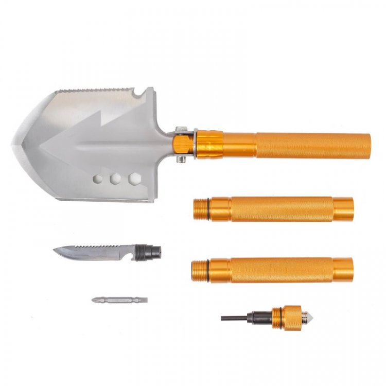 Лопата складная многофункциональная9в1(3ручки удлинителя,спасательный молоток,свисток,тактический нож,топор,пила,открывашка,магниевый стержень)в чехле Лопата складная многофункциональная9в1(3ручки удлинителя,спасательный молоток,свисток,тактический нож,топор,пила,открывашка,магниевый стержень)в чехле