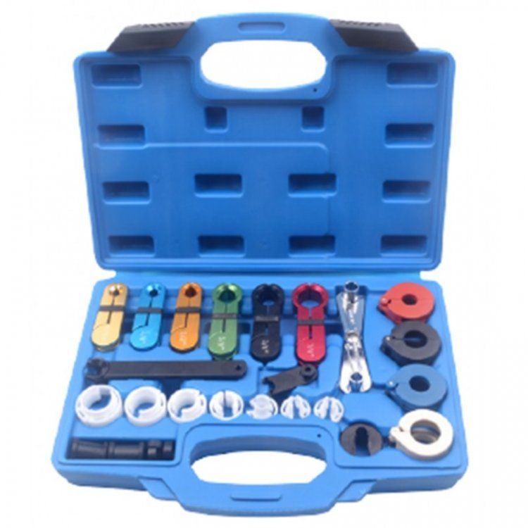 Набор приспособлений для разъединения быстросъемных соединений топливных систем и систем кондиционирования, 23пр., в кейсе