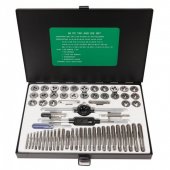 Набор метчиков и плашек метрический и дюймовый 60пр. (М3х0.5, М4х0.7, М5х0.8, М6х1, М7х1, М8х1.25, М9х1.25, М10х1/1.5, М12х1.75; 4-40, 6-32, 8-32, 10 Набор метчиков и плашек метрический и дюймовый 60пр. (М3х0.5, М4х0.7, М5х0.8, М6х1, М7х1, М8х1.25, М9х1.25, М10х1/1.5, М12х1.75; 4-40, 6-32, 8-32, 10