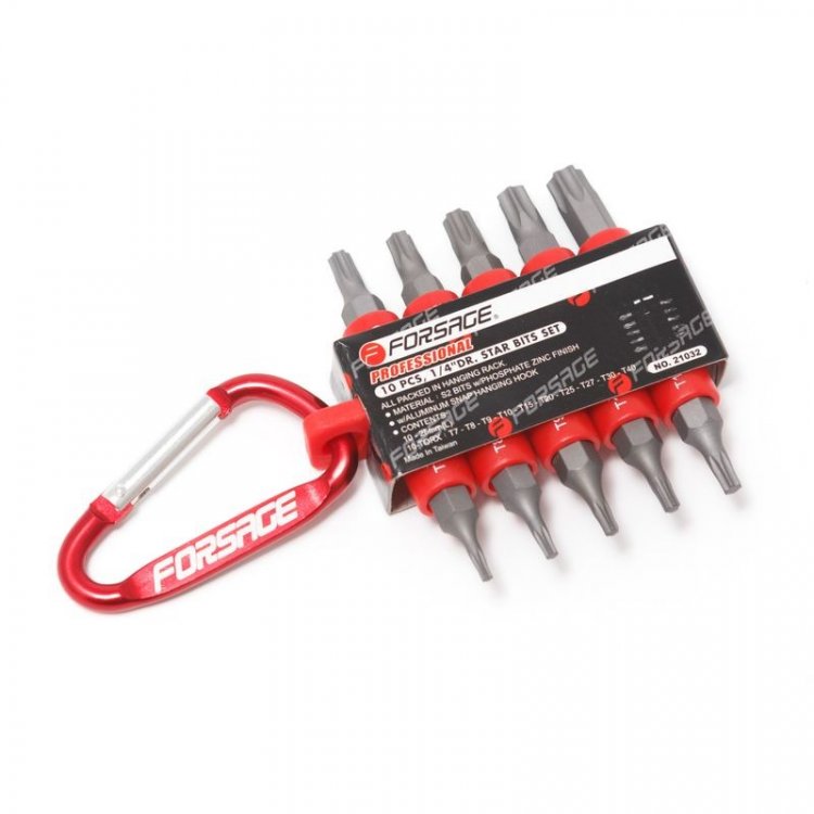 1/4" набор бит-торкс 10пр. (T 7,8,9,10,15,20,25,27,30,40-25мм)