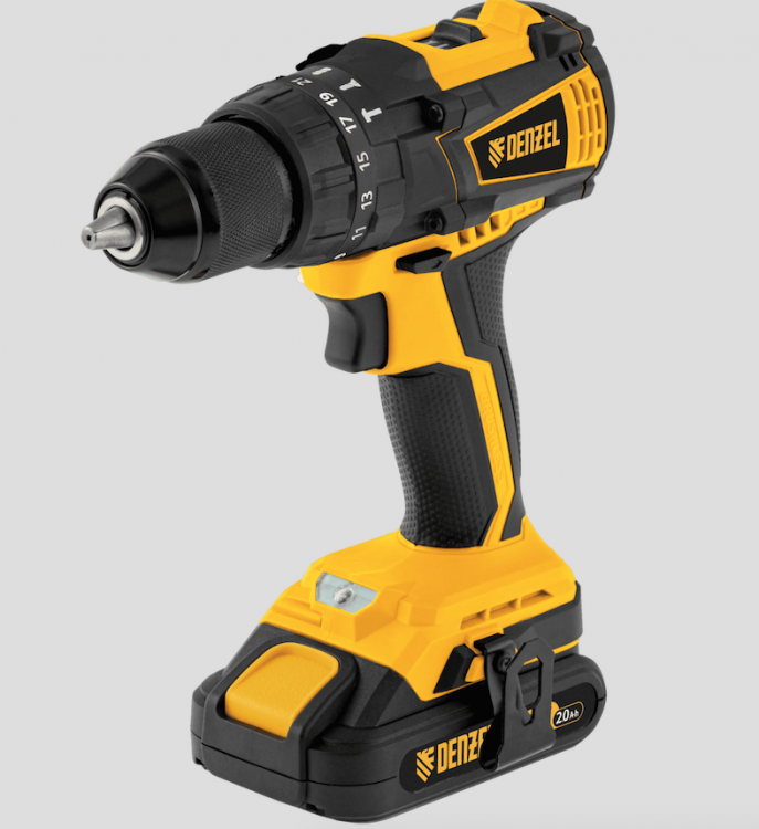 Дрель-шуруповерт аккумуляторная ударная бесщет CIDB-IB-18-02, Li-Ion, 18 В, 2 акк.// Denzel