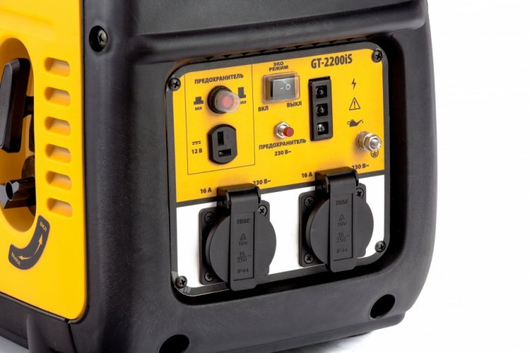 Генератор инверторный GT-2200iS, 2,2 кВт, 230 В, бак 4 л, закрытый корпус, ручной старт// Denzel Генератор инверторный GT-2200iS, 2,2 кВт, 230 В, бак 4 л, закрытый корпус, ручной старт// Denzel