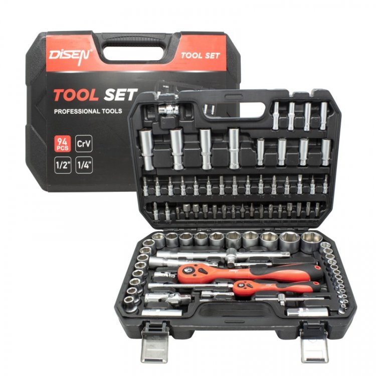 Набор инструментов 94пр.1/4"1/2" (6гр.)(4-32мм) Набор инструментов 94пр.1/4"1/2" (6гр.)(4-32мм)