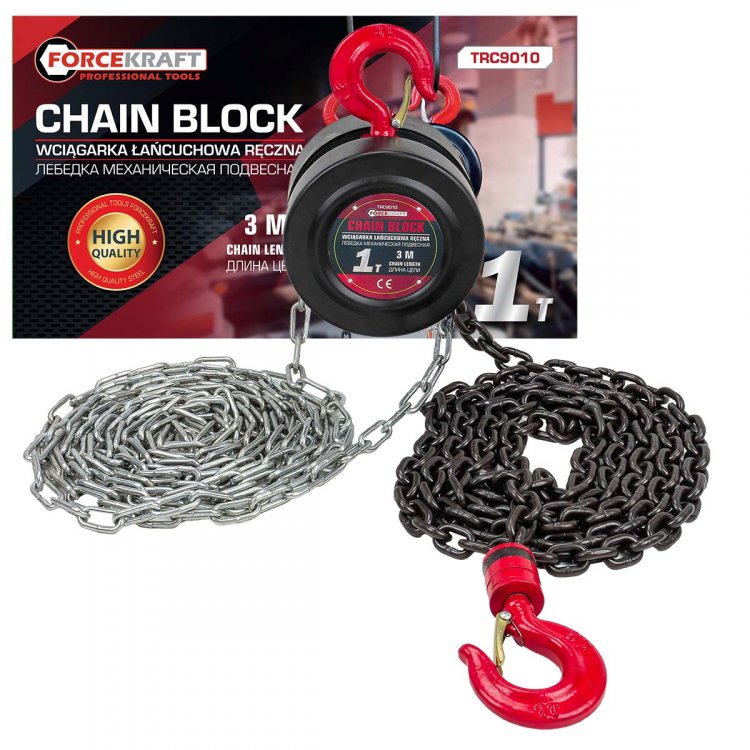 Лебедка механическая подвесная c фиксацией цепи натяжения, 1 т (длина цепи - 3м) Лебедка механическая подвесная c фиксацией цепи натяжения, 1 т (длина цепи - 3м)