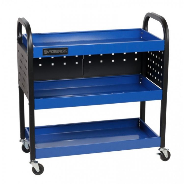 Тележка инструментальная 3-х полочная с перфорациями (800х700х350мм, полки 700х350х50мм) Тележка инструментальная 3-х полочная с перфорациями (800х700х350мм, полки 700х350х50мм)
