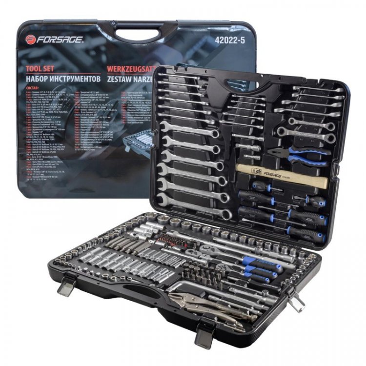 Набор инструментов 202пр.1/4"&3/8"&1/2" (6-гр.)(4-32мм)