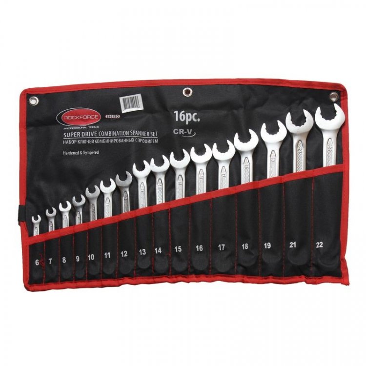 Набор ключей комбинированных с профилем  "Super Drive" 12гр., 16пр. (6-19, 21, 22мм), на полотне