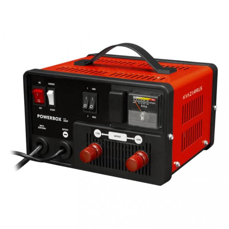 Зарядное устройство KVAZARRUS PowerBox 30UP - Напряж. питан. - 220В/50Гц, потреб.ток - 7.5А, Заряж.аккум 12/24В, АЧ 50-400, ток заряд 25А-30А, напряж.заряда 12/24: 14.5-14.8/29-29.6, ток запуска 12/24 - 180В, защита от перегрева, темп.-20С - +40С, дл Зарядное устройство KVAZARRUS PowerBox 30UP - Напряж. питан. - 220В/50Гц, потреб.ток - 7.5А, Заряж.аккум 12/24В, АЧ 50-400, ток заряд 25А-30А, напряж.заряда 12/24: 14.5-14.8/29-29.6, ток запуска 12/24 - 180В, защита от перегрева, темп.-20С - +40С, дл