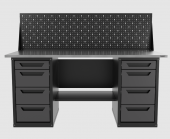 Верстак двухтумбовый 4 ящиков /4 ящиков с экраном, серый 1800*700 GAROPT, GT1800Y4Y4PP.grey