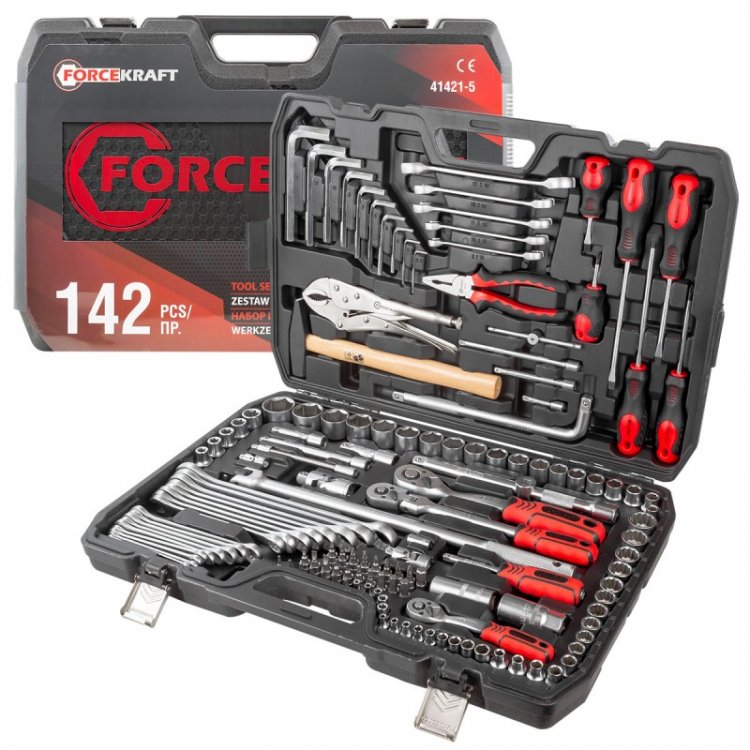 Набор инструментов 142пр. 1/4", 3/8", 1/2" (6гр.)(4-32мм) Набор инструментов 142пр. 1/4", 3/8", 1/2" (6гр.)(4-32мм)