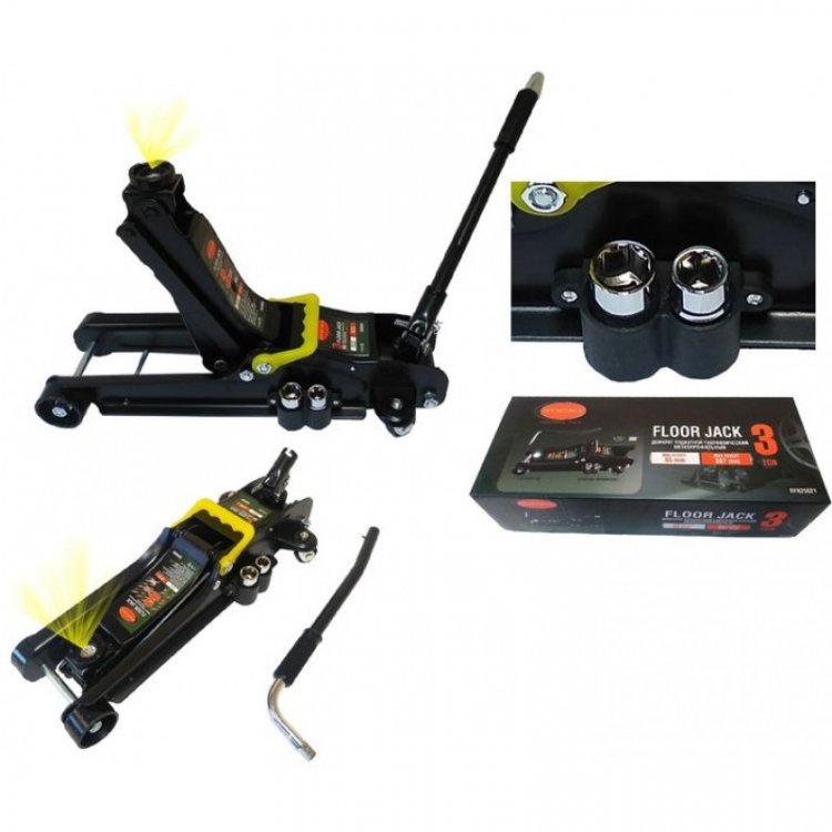 Домкрат подкатной гидравлический 3 т низкопрофильный с воротком и LEDподсветкой (h min85мм,h max387мм,головки:17x19мм,21х23мм;ААx1.5Vв к-те не идут) Домкрат подкатной гидравлический 3 т низкопрофильный с воротком и LEDподсветкой (h min85мм,h max387мм,головки:17x19мм,21х23мм;ААx1.5Vв к-те не идут)