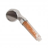 Лейка душевая (поликарбонат/нерж.сталь;L-22см;ø-6см;фильтрация-ионная;0-80°С;массаж,экон. воды до 30%)