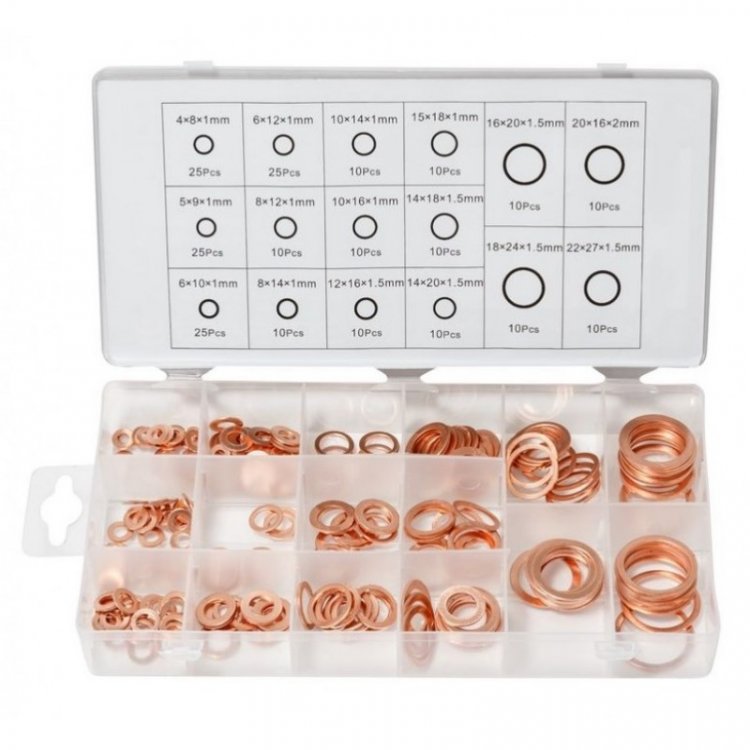 Шайбы медные уплотнительные,  160пр.