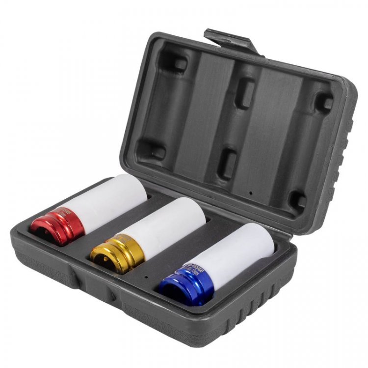 Набор головок ударных для литых дисков в защитном кожухе 3пр.(17, 19, 21мм), в кейсе Набор головок ударных для литых дисков в защитном кожухе 3пр.(17, 19, 21мм), в кейсе