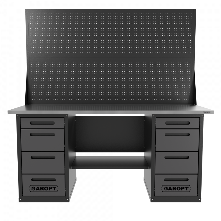 Верстак двухтумбовый 4 ящиков /4 ящиков с двумя экранами, серый 1800*700 GAROPT, GT1800Y4Y4PP2.grey Верстак двухтумбовый 4 ящиков /4 ящиков с двумя экранами, серый 1800*700 GAROPT, GT1800Y4Y4PP2.grey