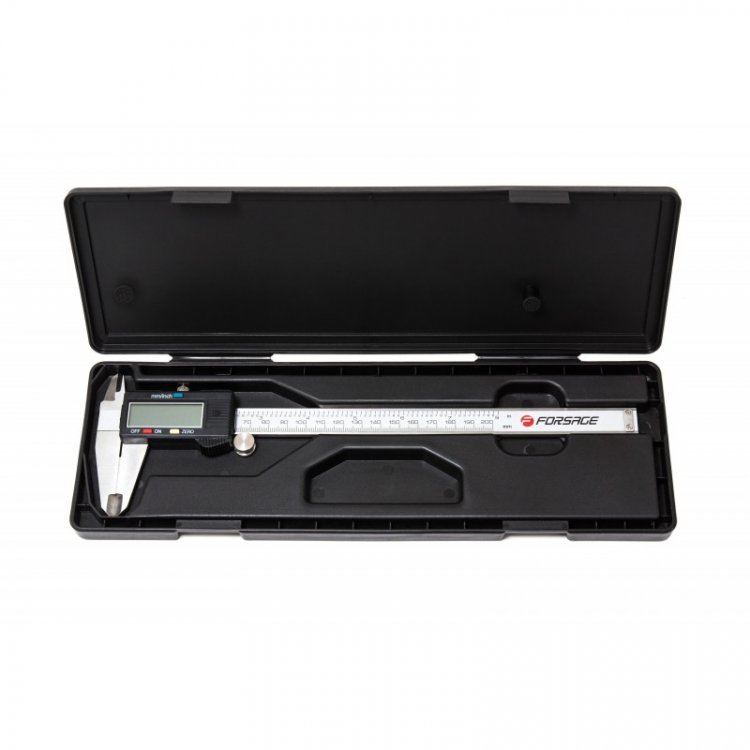 Штангенциркуль электронный (0-200мм, 0.01мм; внутр. Ø, наруж. Ø + глубиномер), в пластиковом футляре
