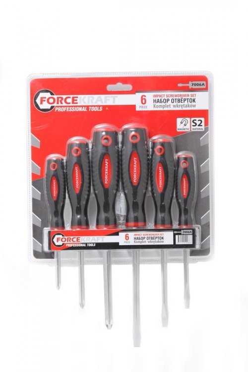Набор отверток магнитных "Profi" 6пр.(SL:5.5х100,6.5х125,8.0х150мм; PH:1х75,2х100,3х125мм)в блистере