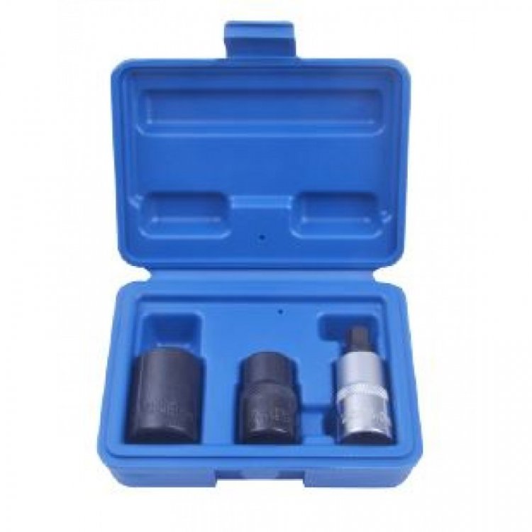 Набор головок для обслуживания тормозной системы автомобиля  1/2" 3пр.(14мм, 19мм - 5гр., М10 - 5гр.), в кейсе