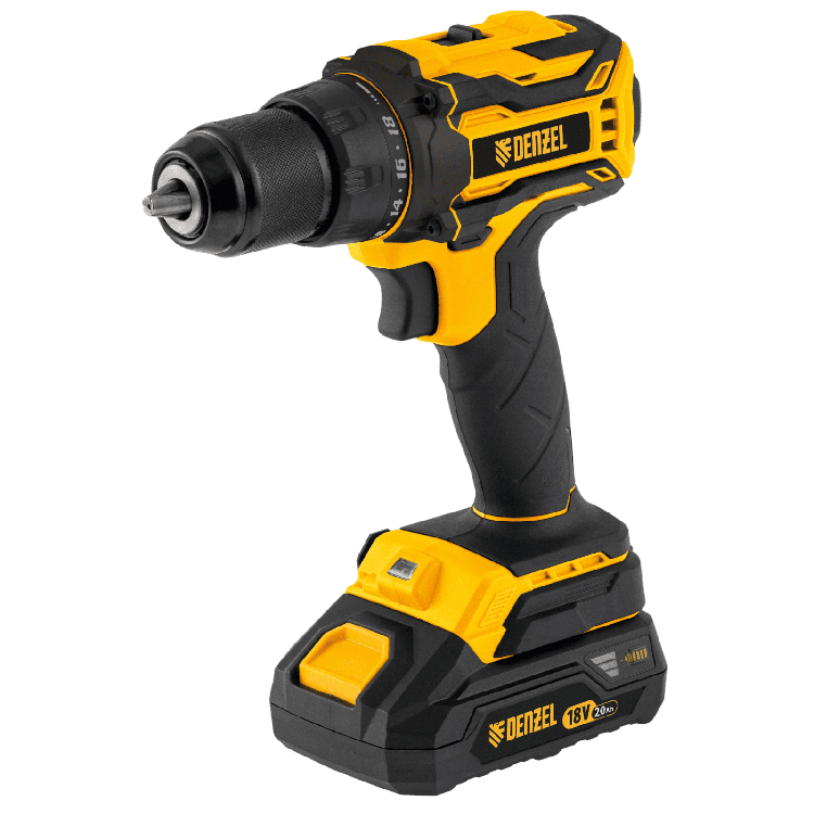 Дрель-шуруповерт аккумуляторная, бесщет. BLDL-18-02 Li-Ion, 18 В // Denzel