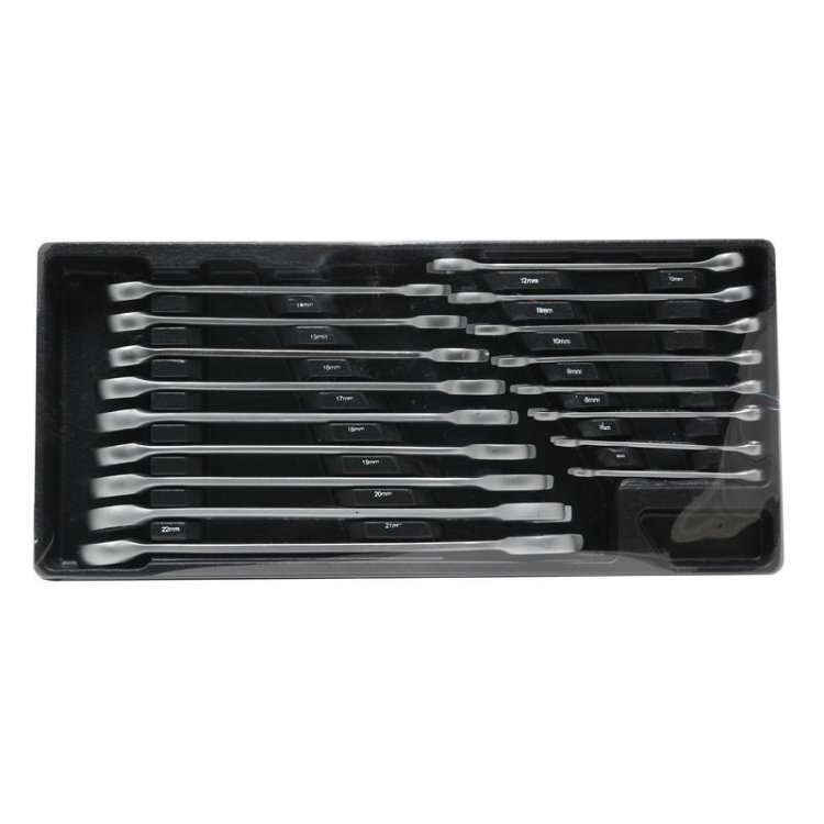 Набор ключей комбинированных (6-21мм)17 пр, в лотке