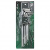 Набор ключей Г-образных 6-гранных экстра длинных, 9пр. (1.5, 2, 2.5, 3-6, 8, 10мм) в пластиковом держателе Набор ключей Г-образных 6-гранных экстра длинных, 9пр. (1.5, 2, 2.5, 3-6, 8, 10мм) в пластиковом держателе