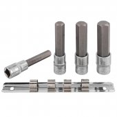 Набор головок-бит Hex 6-гранных, 4 пр. (Н12,Н14,Н17,Н19мм; L-100мм) 1/2", на планке